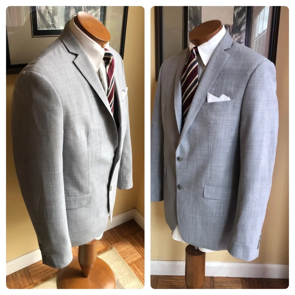 Bar III Wool Blend 2 Button Light Gray Jacket 38R - Picture 11 of 15